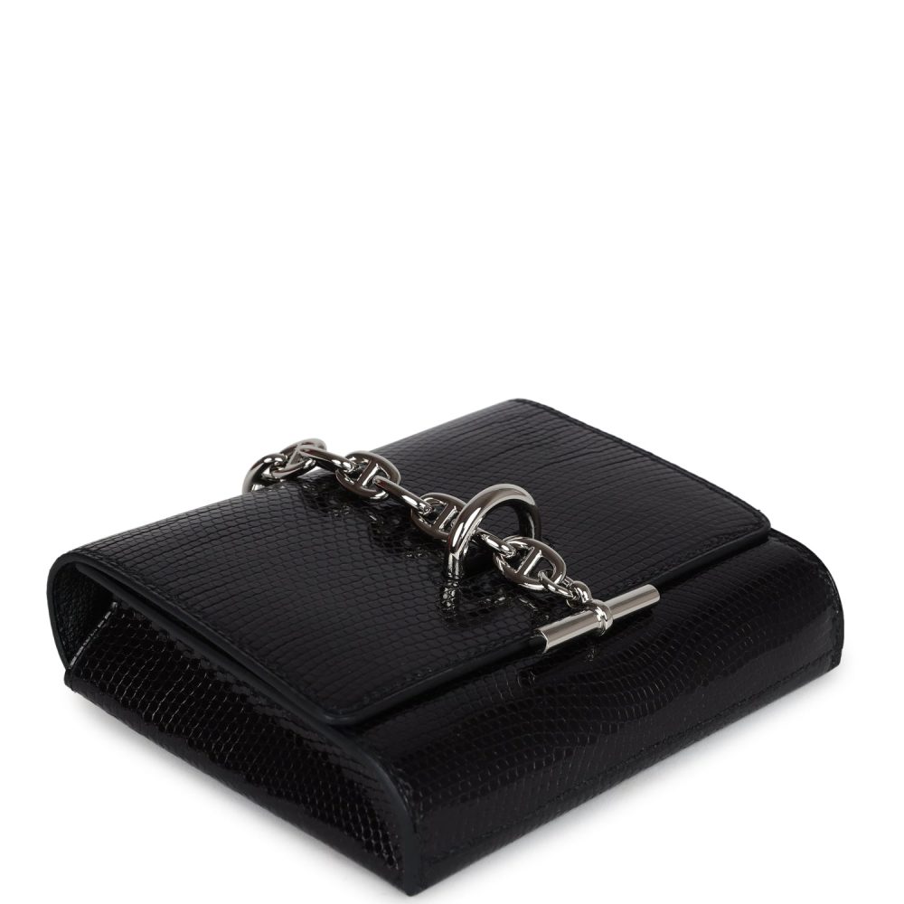Hermes Chaine d' Ancre Wallet to Go Black Varanus Niloticus Lizard Palladium Hardware - Image 6