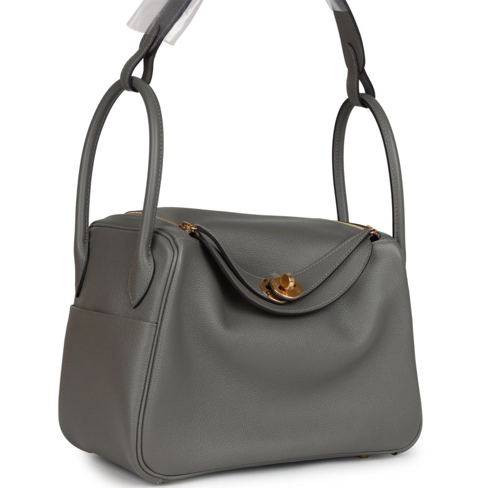 Hermes Lindy 26 Gris Meyer Evercolor Gold Hardware - Image 2