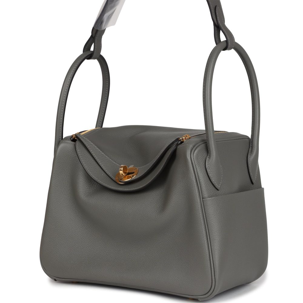 Hermes Lindy 26 Gris Meyer Evercolor Gold Hardware - Image 4