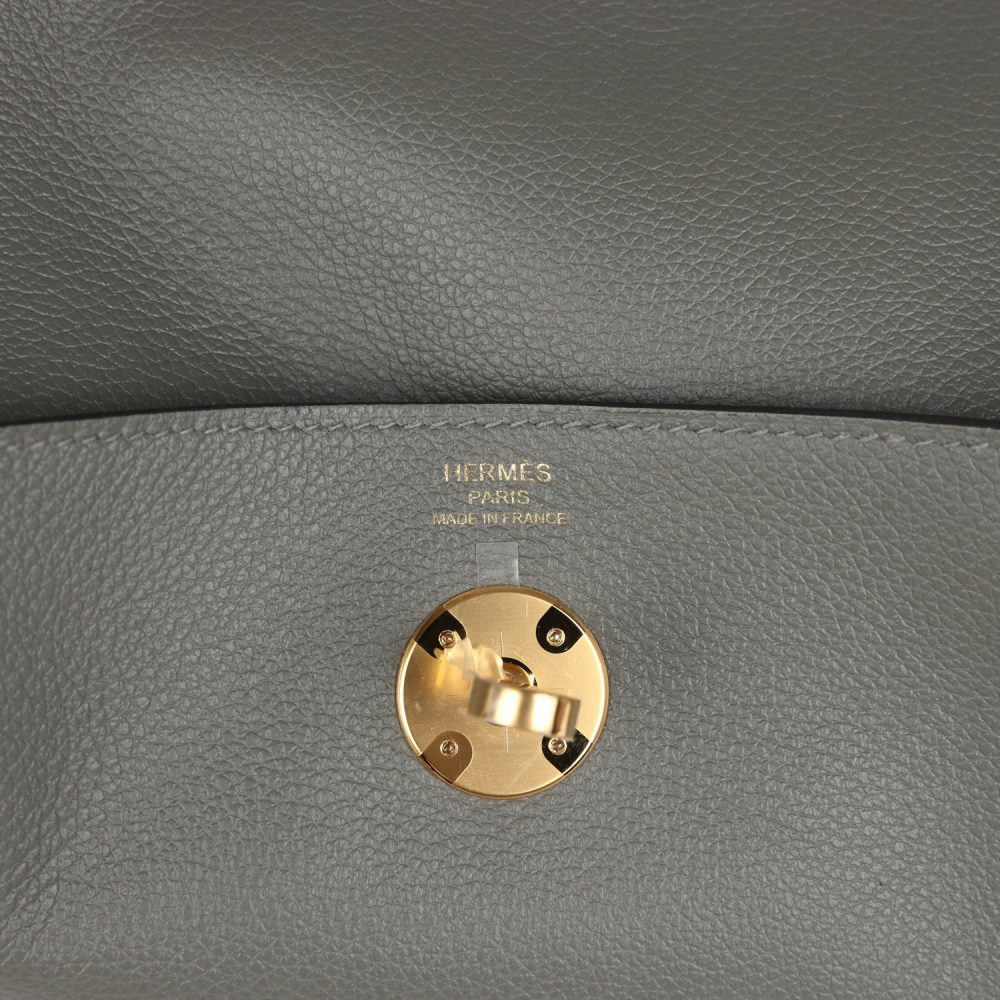 Hermes Lindy 26 Gris Meyer Evercolor Gold Hardware - Image 8