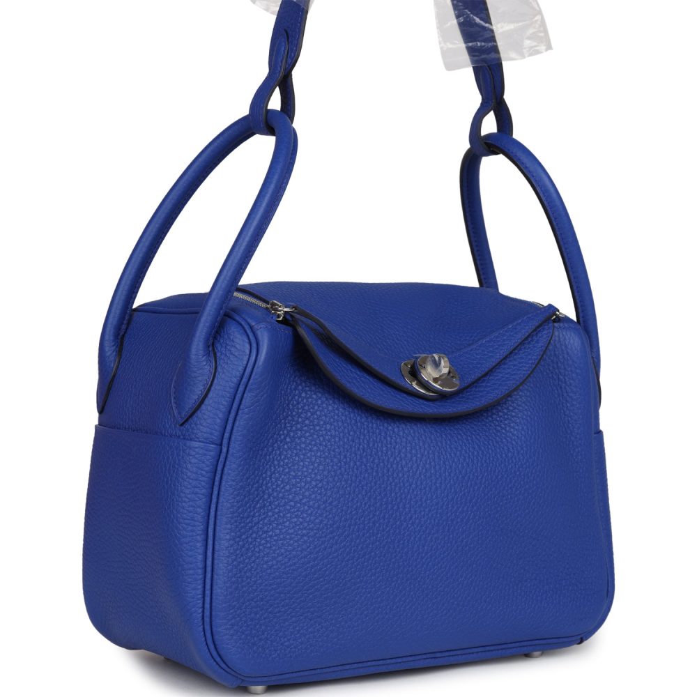 Hermes Lindy 26 Bleu Royal Clemence Palladium Hardware - Image 2