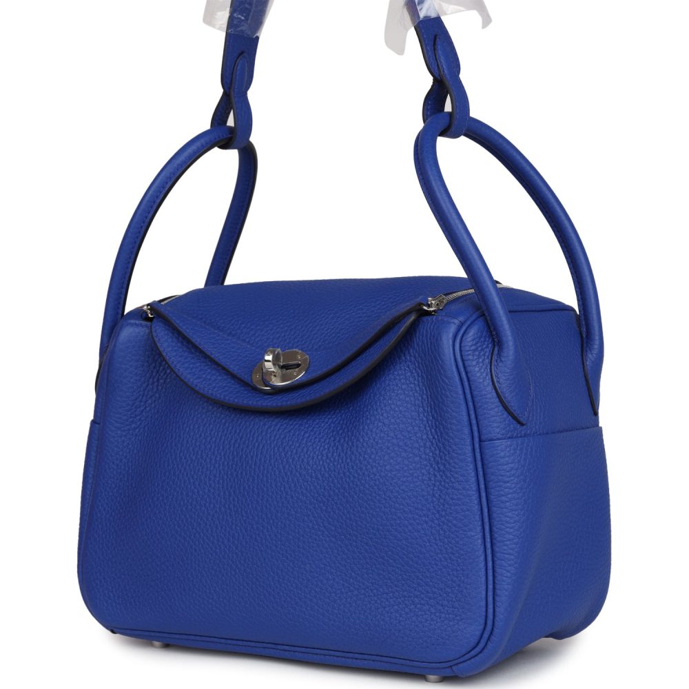 Hermes Lindy 26 Bleu Royal Clemence Palladium Hardware - Image 5