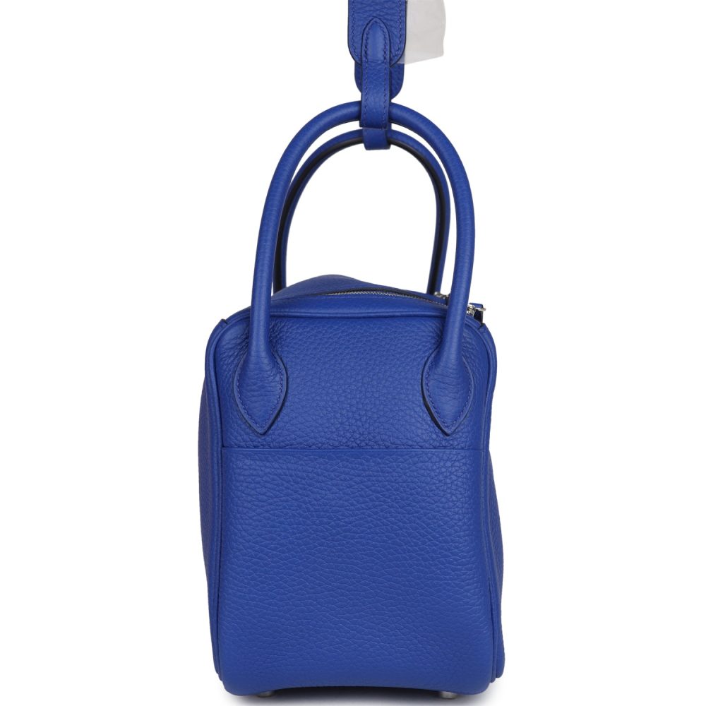 Hermes Lindy 26 Bleu Royal Clemence Palladium Hardware - Image 3