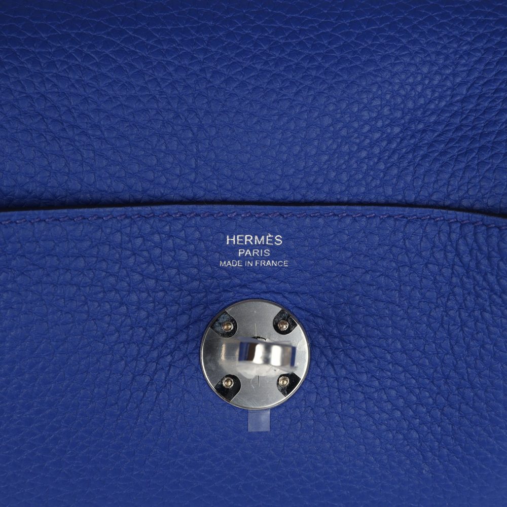 Hermes Lindy 26 Bleu Royal Clemence Palladium Hardware - Image 8