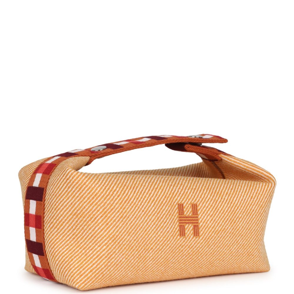 Hermes Bride A Brac Carre Case PM Fauve Merino Wool Palladium Hardware - Image 2