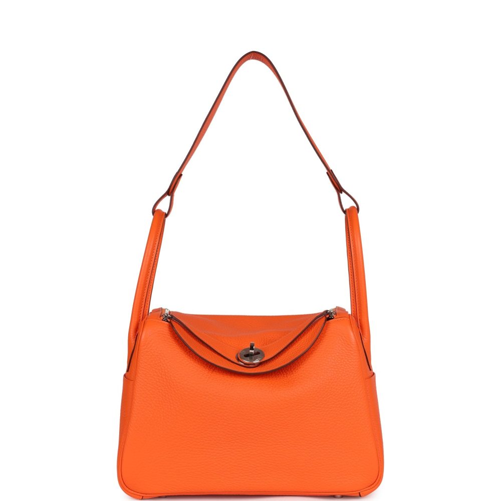 Hermes Lindy 26 Orange Minium Clemence Palladium Hardware - Image 7