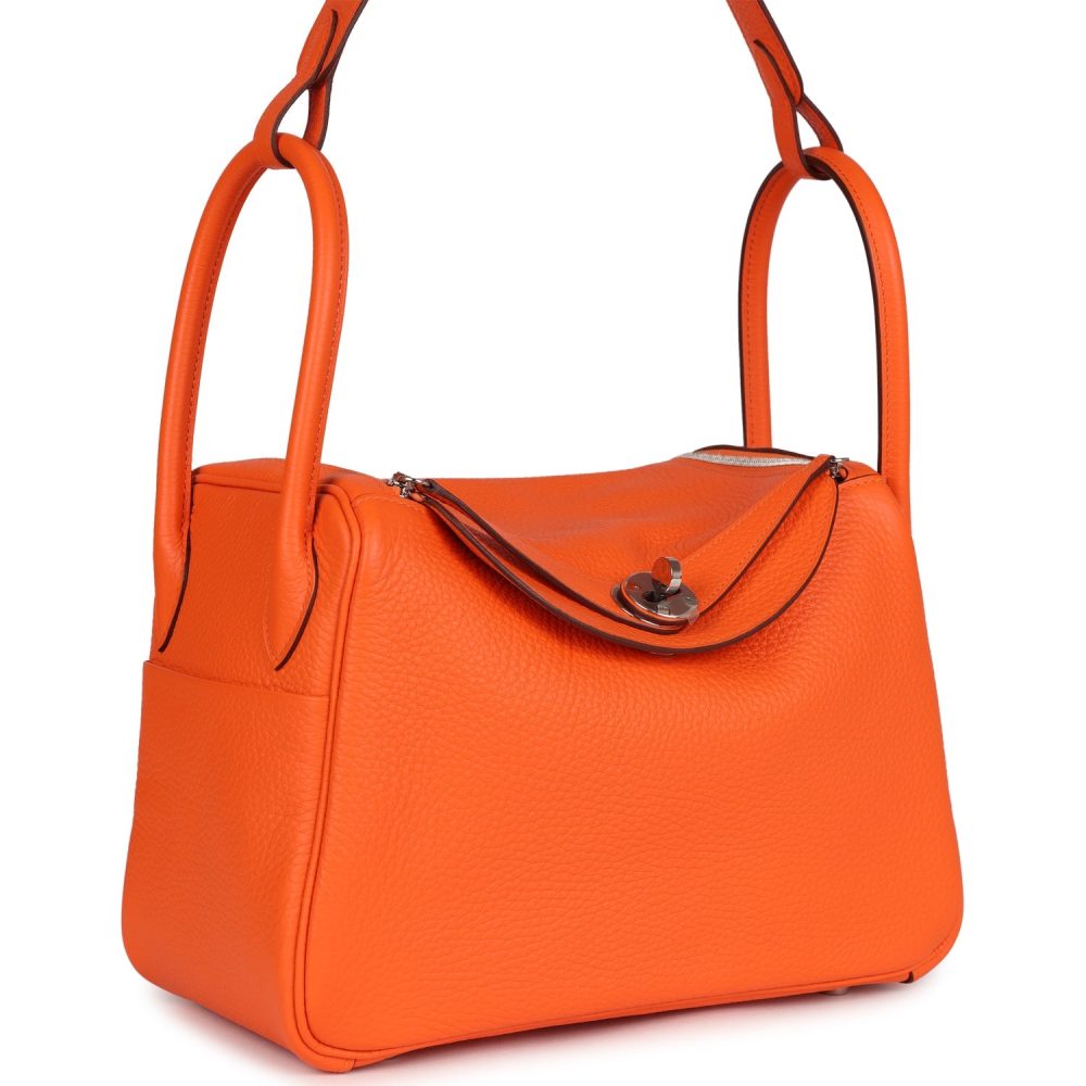 Hermes Lindy 26 Orange Minium Clemence Palladium Hardware - Image 2