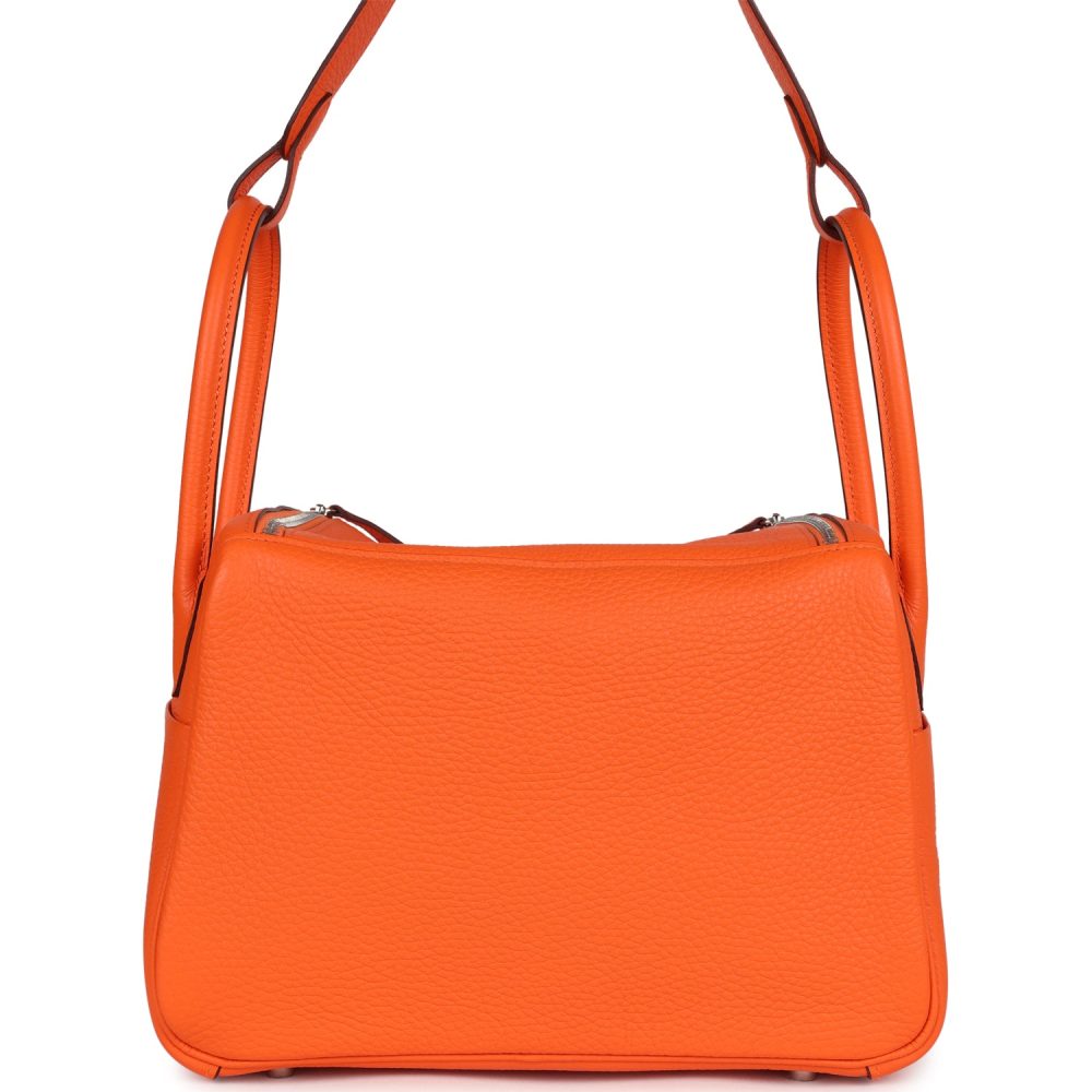 Hermes Lindy 26 Orange Minium Clemence Palladium Hardware - Image 4