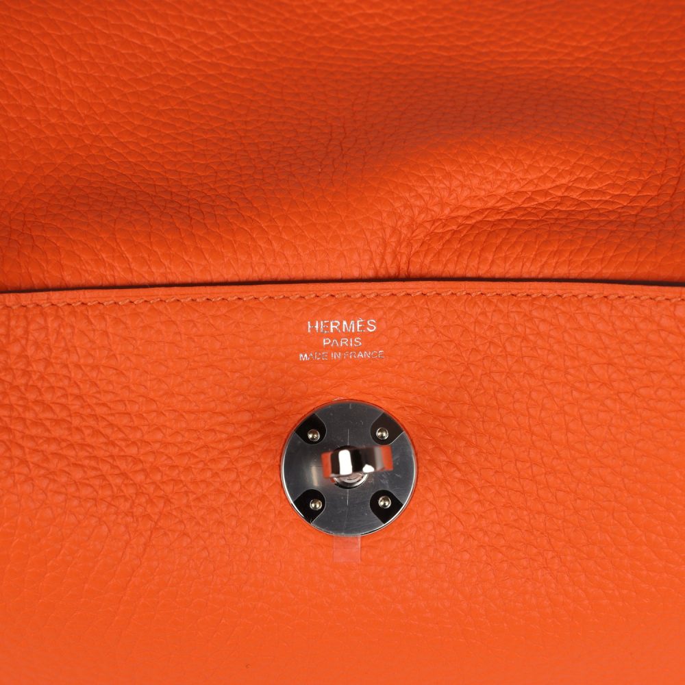 Hermes Lindy 26 Orange Minium Clemence Palladium Hardware - Image 8