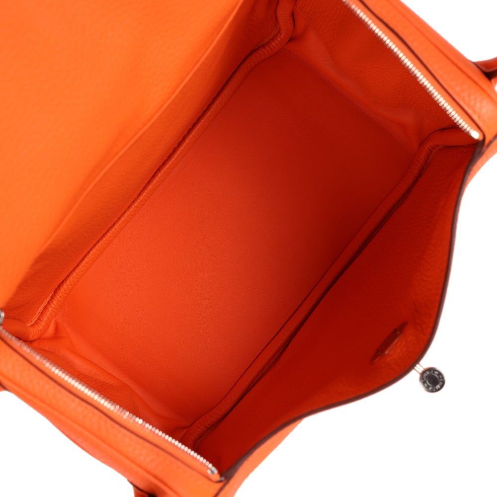 Hermes Lindy 26 Orange Minium Clemence Palladium Hardware - Image 9