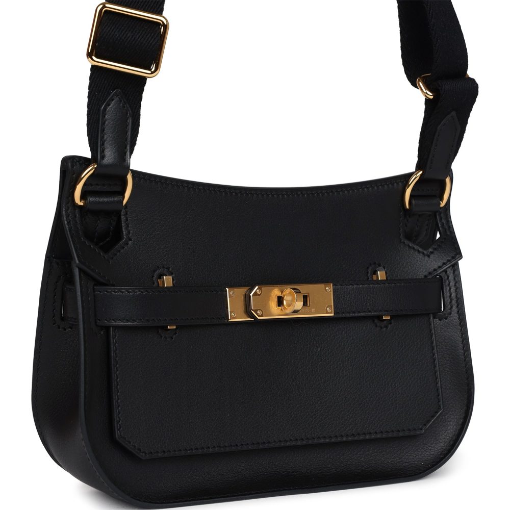 Hermes Mini Jypsiere Black Evergrain Gold Hardware - Image 2