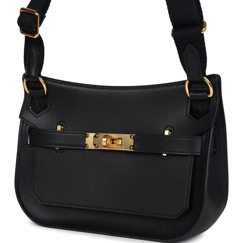 Hermes Mini Jypsiere Black Evergrain Gold Hardware - Image 5