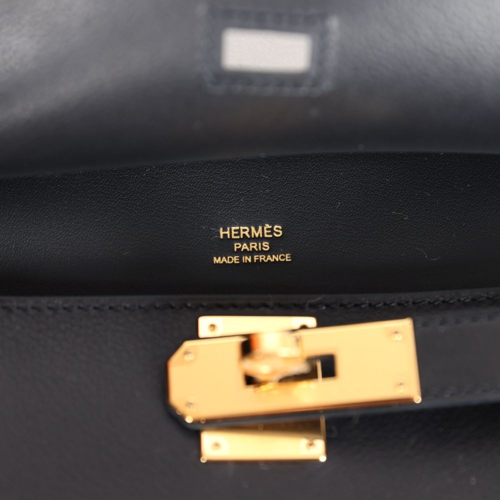 Hermes Mini Jypsiere Black Evergrain Gold Hardware - Image 8