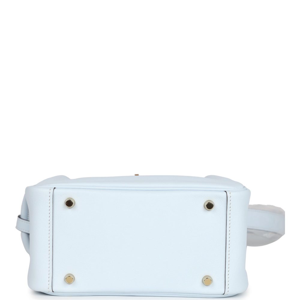 Hermes Mini Lindy Bleu Brume Swift Gold Hardware - Image 6