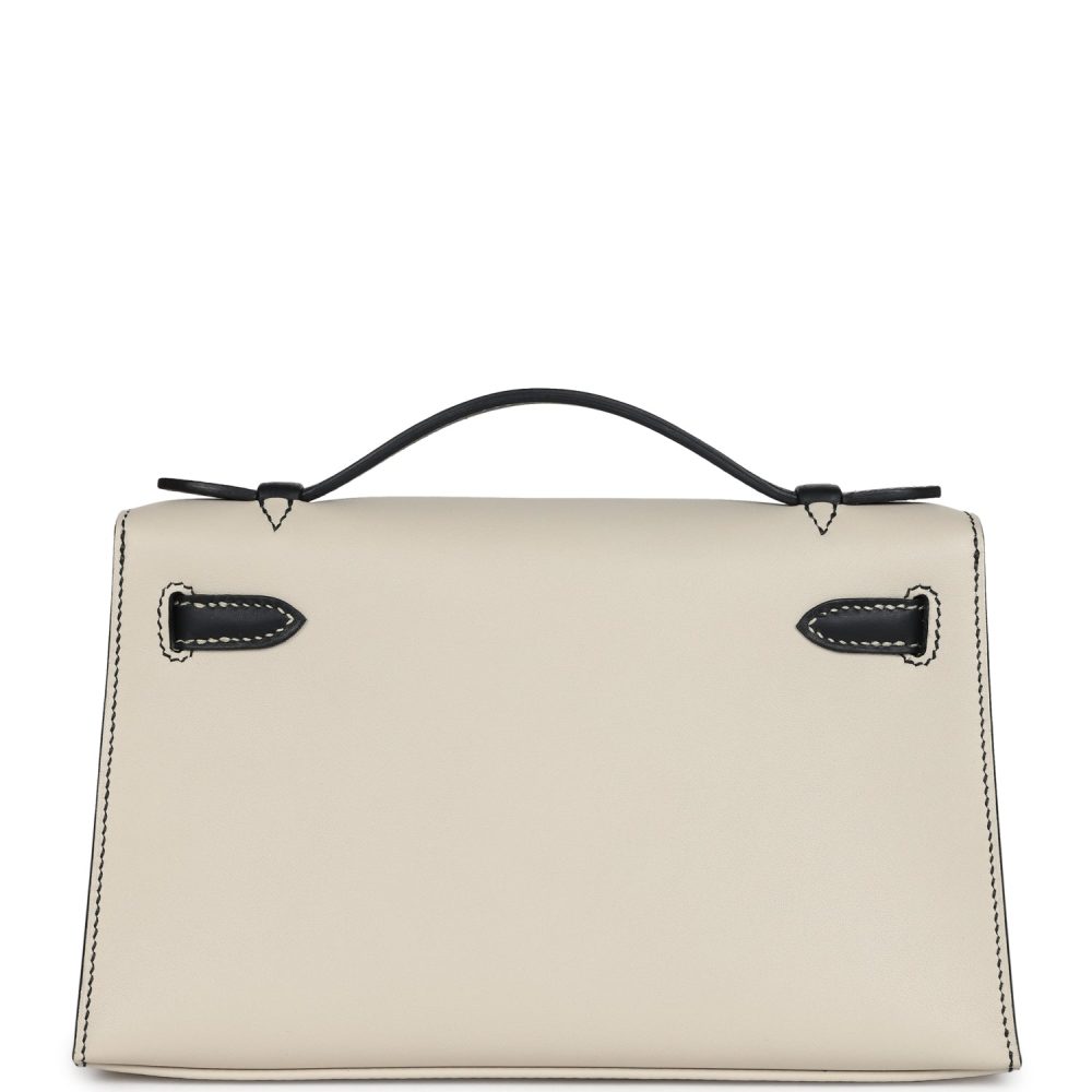 Hermes Special Order (HSS) Kelly Pochette Beton and Black Swift Gold Hardware - Image 4