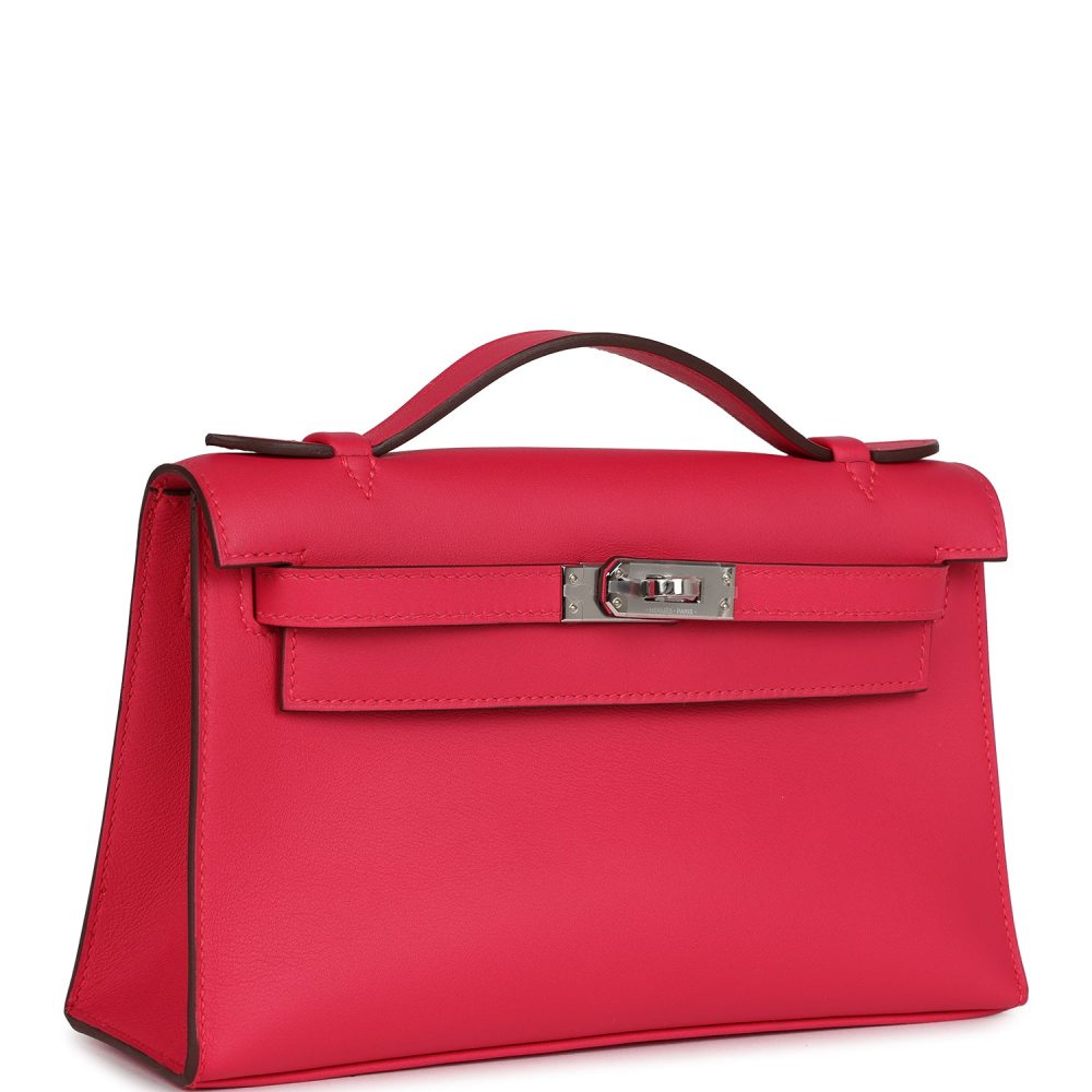 Hermes Kelly Pochette Rose Extreme Swift Palladium Hardware - Image 2
