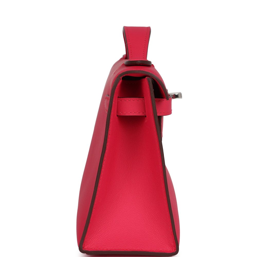 Hermes Kelly Pochette Rose Extreme Swift Palladium Hardware - Image 3