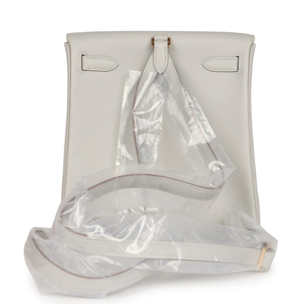 Hermes Kelly Ado II Backpack Gris Perle Evercolor Gold Hardware - Image 5