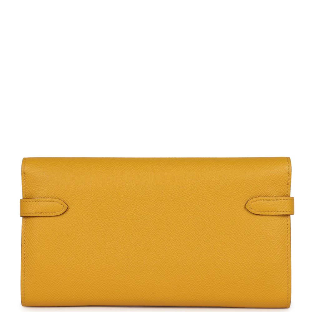 Hermes Kelly Long Wallet Jaune Ambre Epsom Gold Hardware - Image 4