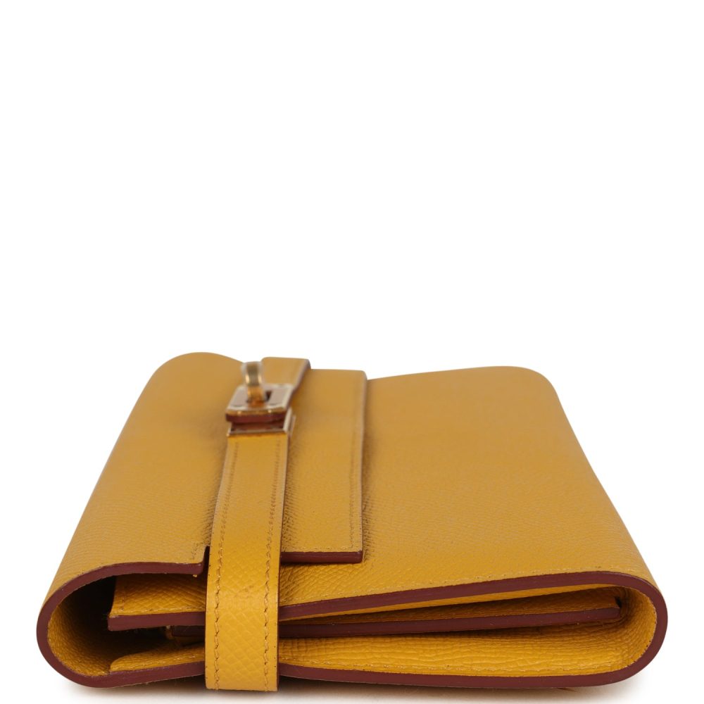 Hermes Kelly Long Wallet Jaune Ambre Epsom Gold Hardware - Image 5