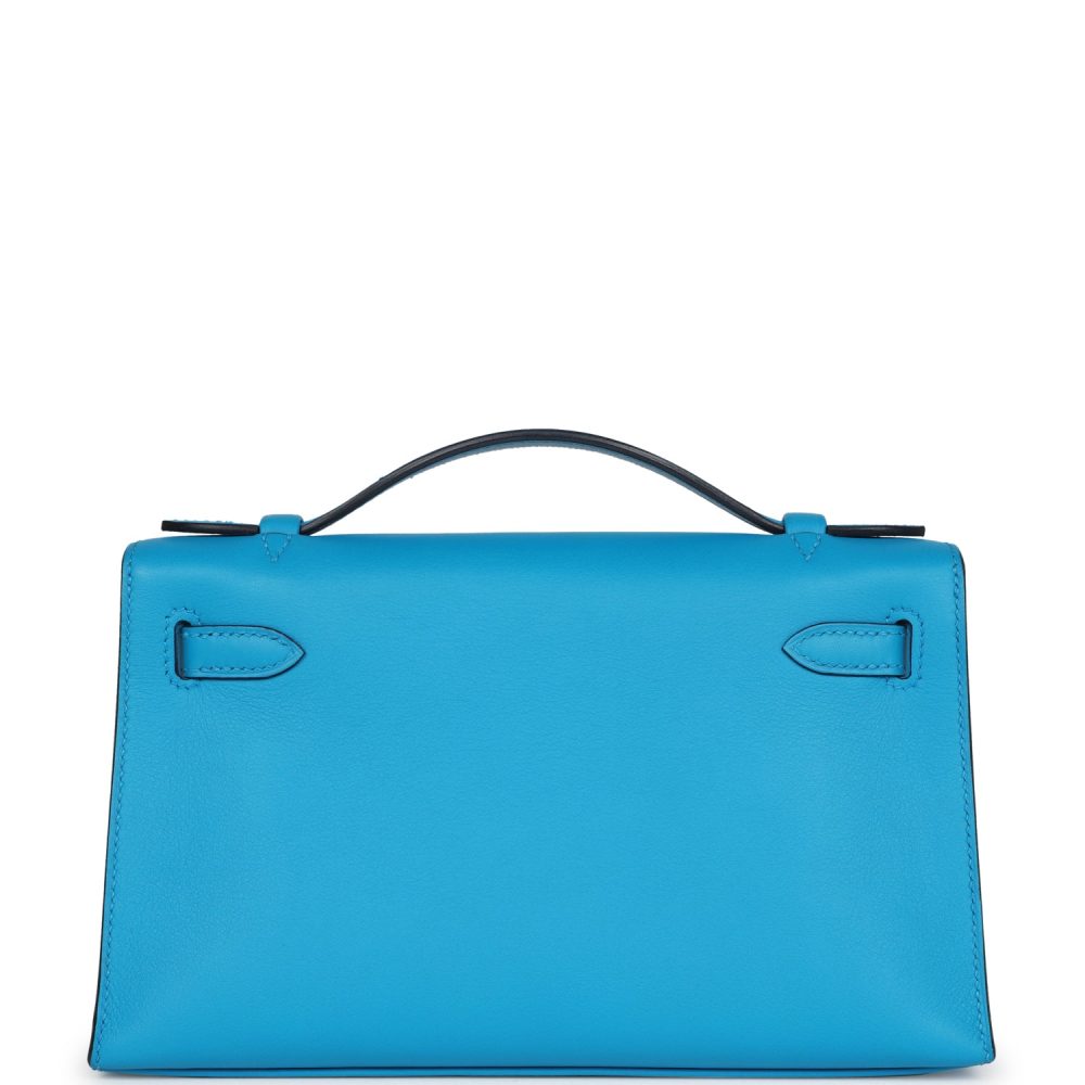 Hermes Kelly Pochette Bleu Frida Swift Gold Hardware - Image 4