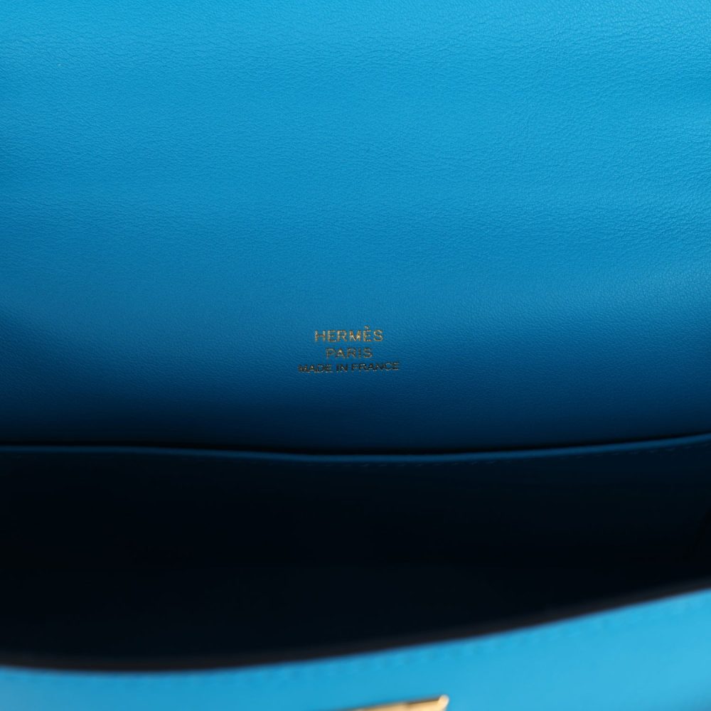 Hermes Kelly Pochette Bleu Frida Swift Gold Hardware - Image 7