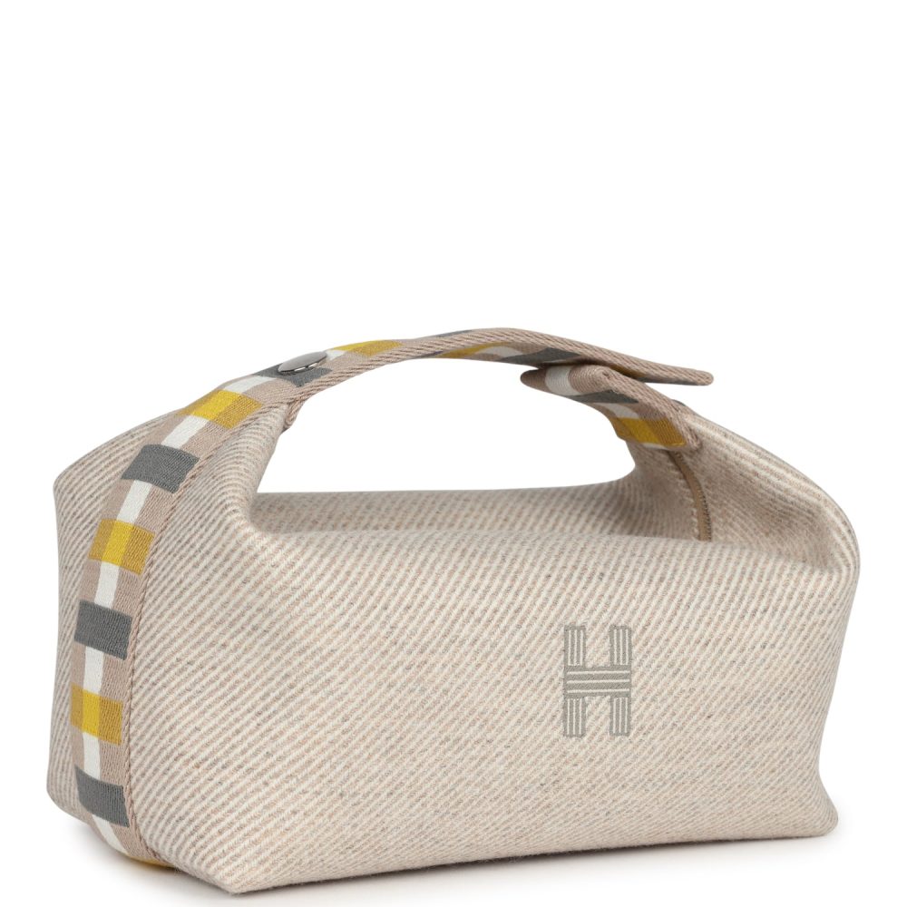 Hermes Bride-A-Brac Au Carre Case PM Seigle Wool Palladium Hardware - Image 2