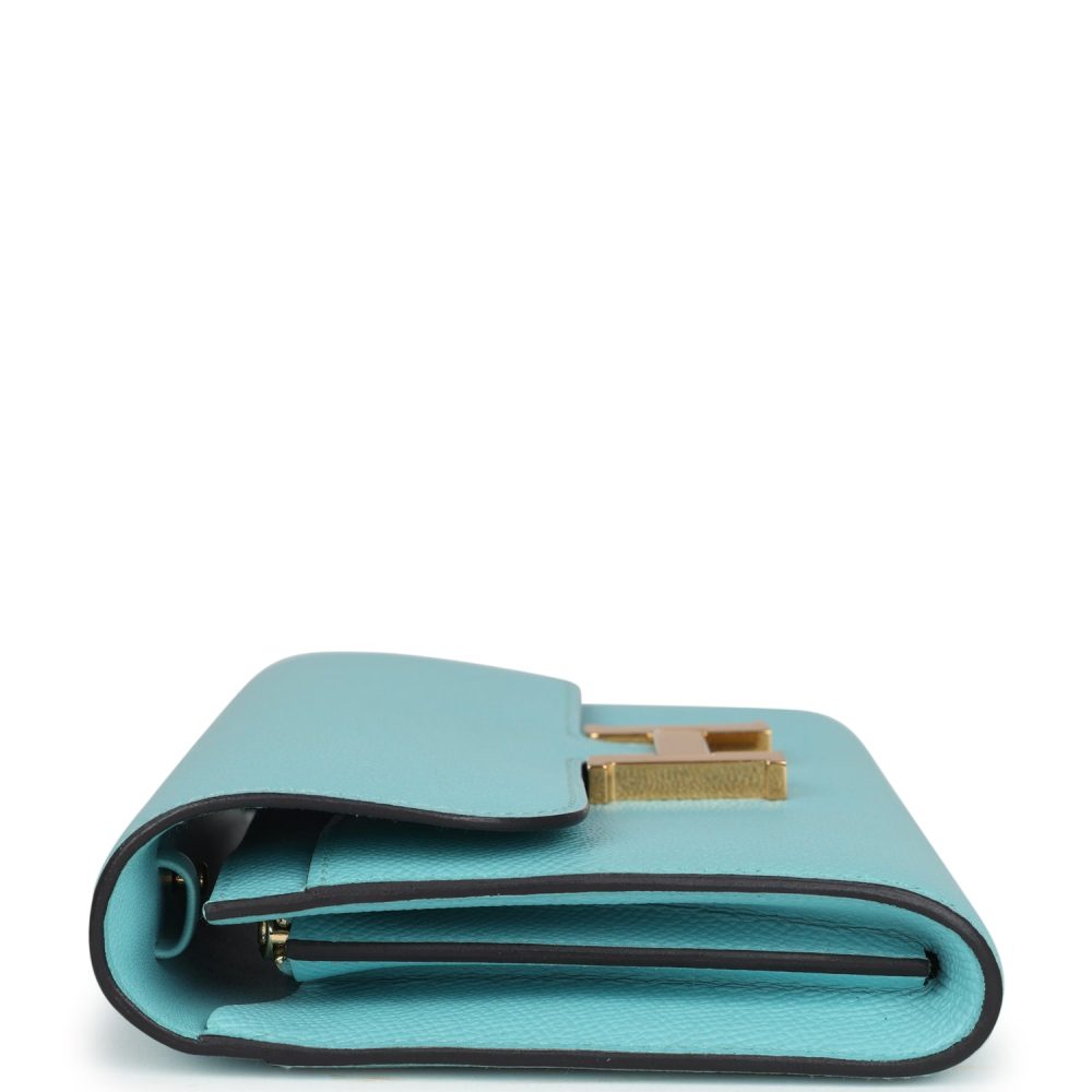 Hermes Constance Wallet To Go Bleu Atoll Epsom Gold Hardware - Image 3