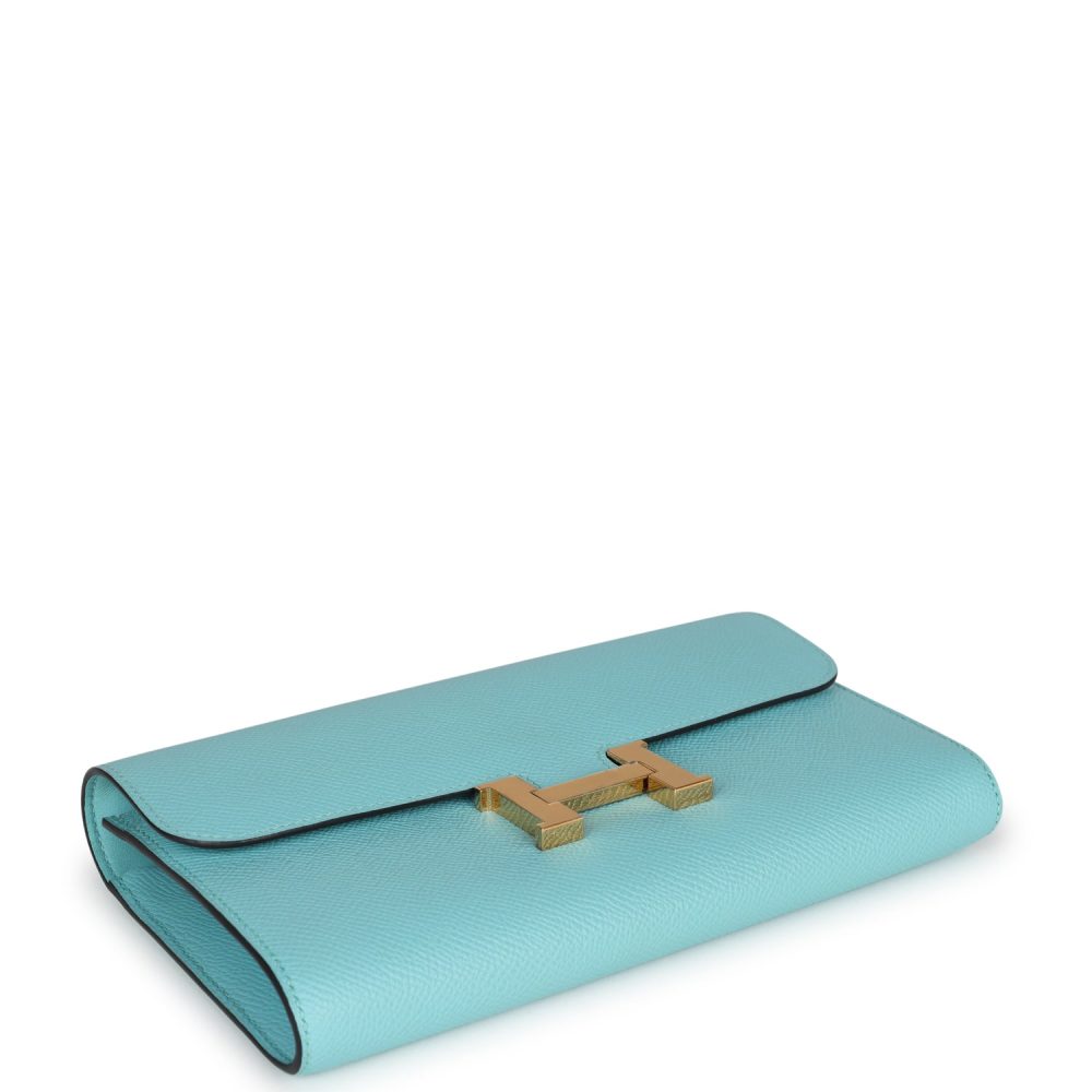 Hermes Constance Wallet To Go Bleu Atoll Epsom Gold Hardware - Image 6