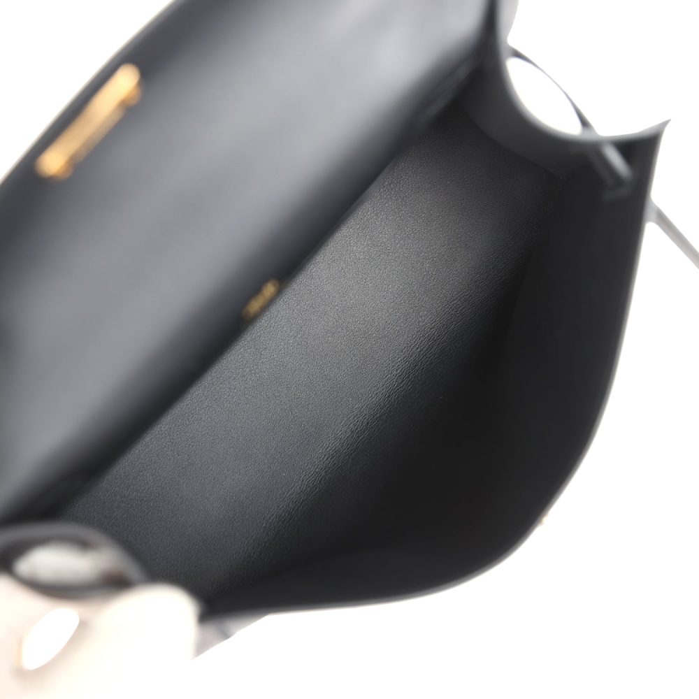 Hermes Kelly Pochette Black Swift Gold Hardware - Image 8