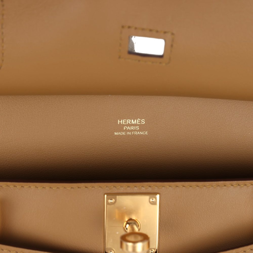 Hermes Mini Jypsiere Bronze Dore Swift Gold Hardware - Image 8