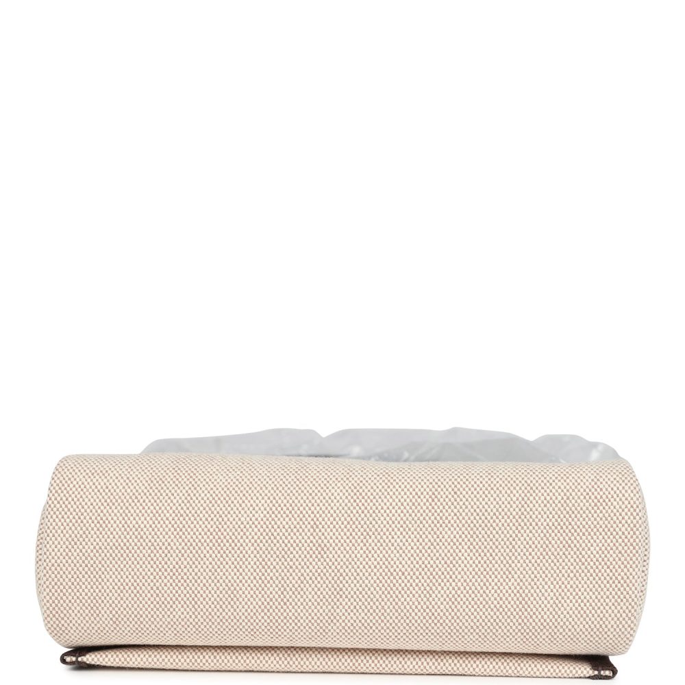 Hermes Herbag Zip 20 Mini Ecru and Beige Toile H Canvas and Ebene Vache Hunter Gold Hardware - Image 9