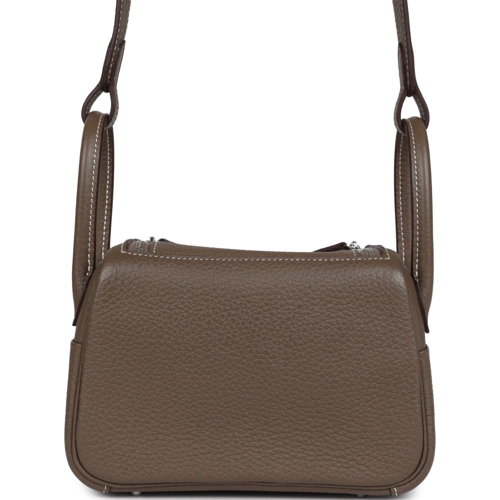 Hermes Mini Lindy Etoupe Clemence Palladium Hardware - Image 5