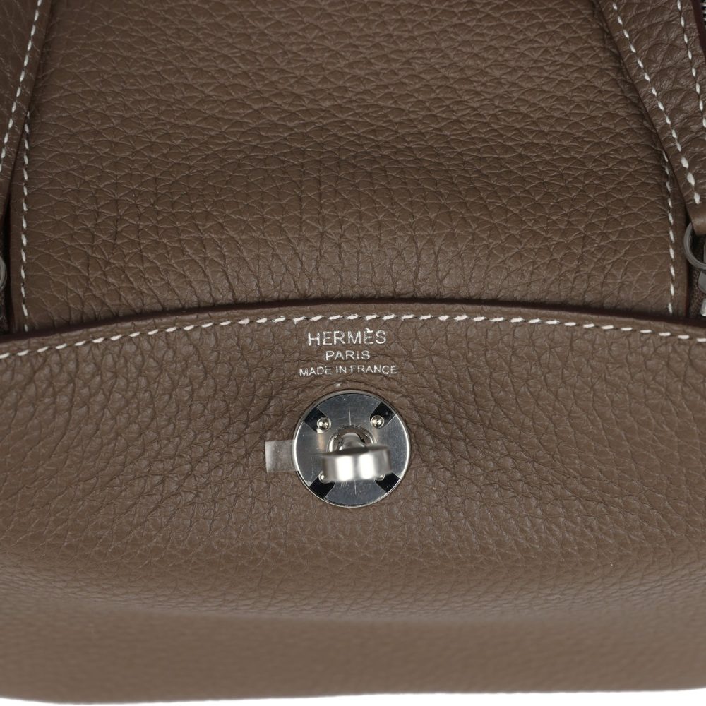 Hermes Mini Lindy Etoupe Clemence Palladium Hardware - Image 8