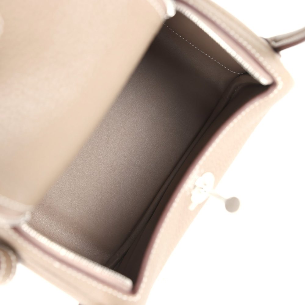 Hermes Mini Lindy Etoupe Clemence Palladium Hardware - Image 9