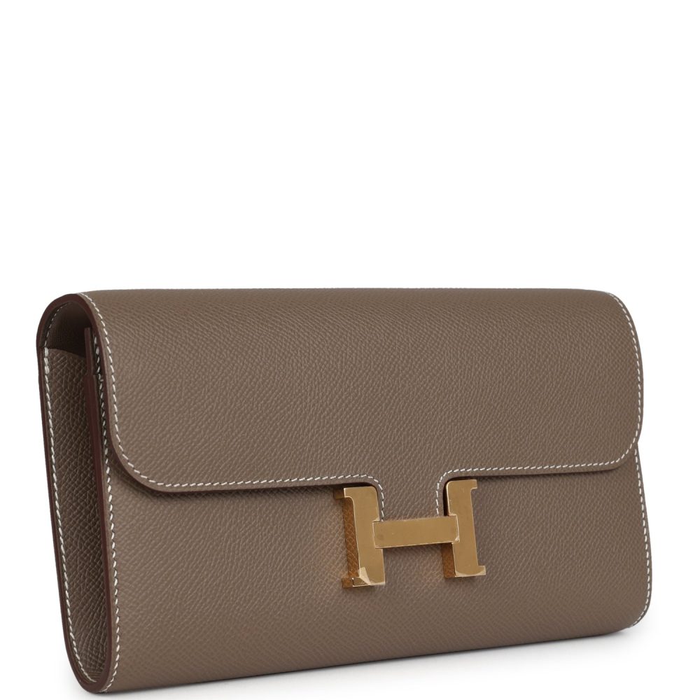 Hermes Constance Wallet To Go Etoupe Epsom Gold Hardware - Image 2