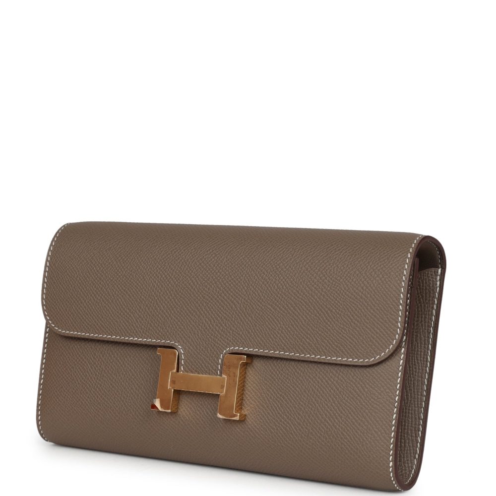 Hermes Constance Wallet To Go Etoupe Epsom Gold Hardware - Image 5