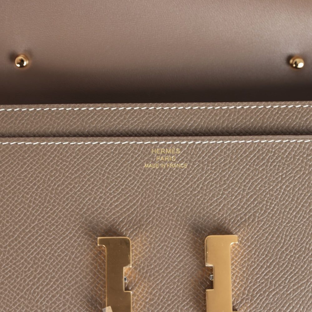 Hermes Constance Wallet To Go Etoupe Epsom Gold Hardware - Image 7