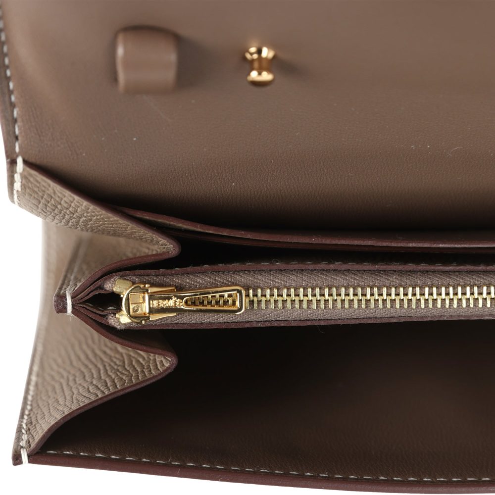 Hermes Constance Wallet To Go Etoupe Epsom Gold Hardware - Image 9