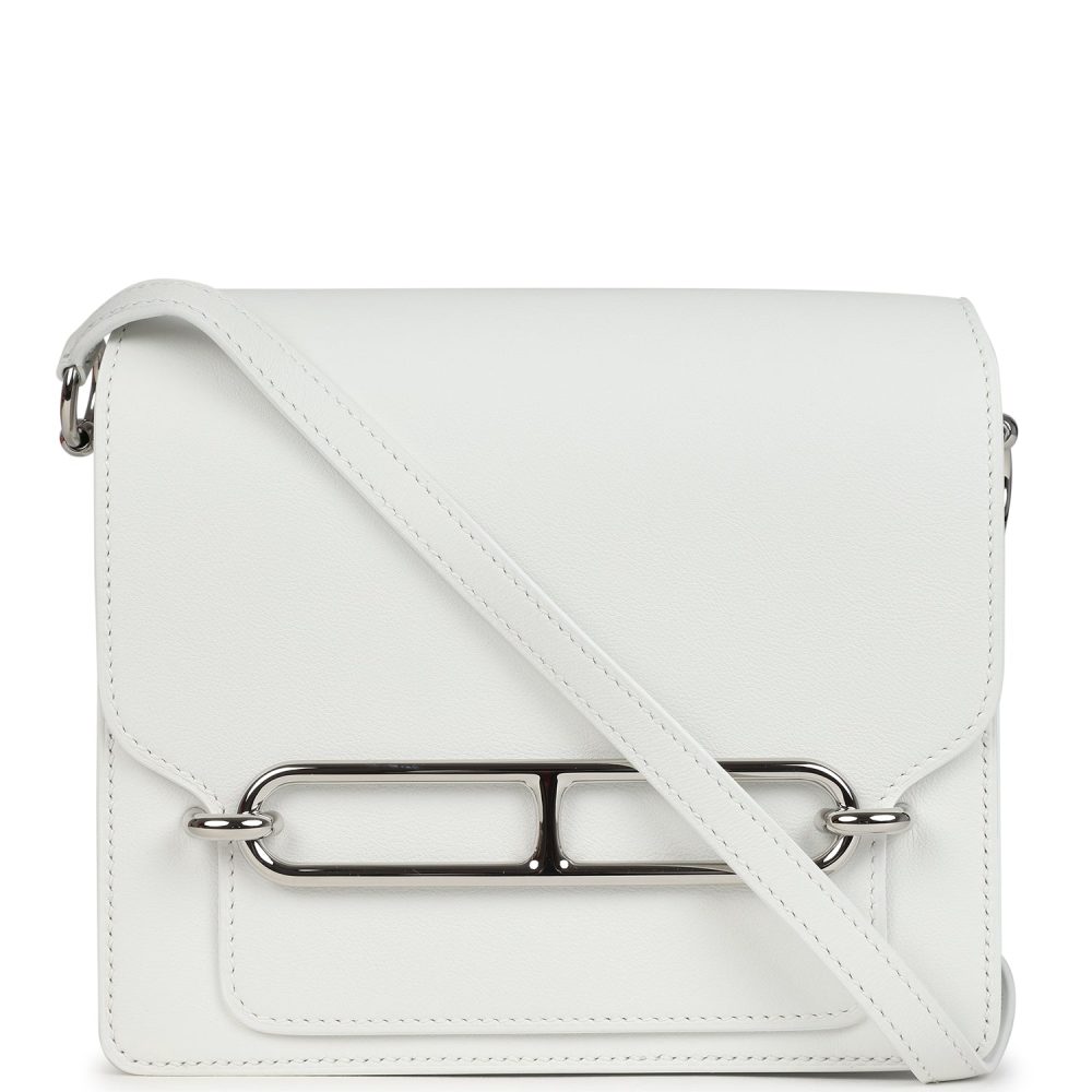 Hermes Mini Roulis New White Evercolor Palladium Hardware