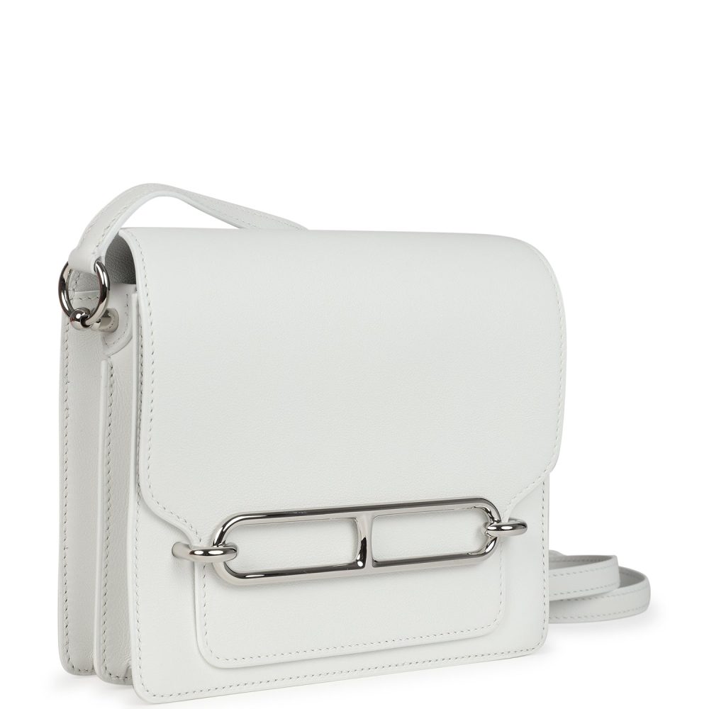 Hermes Mini Roulis New White Evercolor Palladium Hardware - Image 2