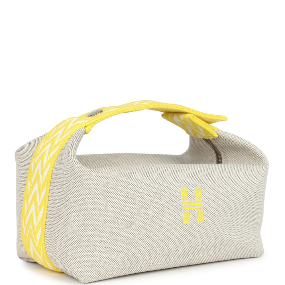 Hermes Bride A Brac Case PM Jaune Citron Plume Canvas Palladium Hardware - Image 2