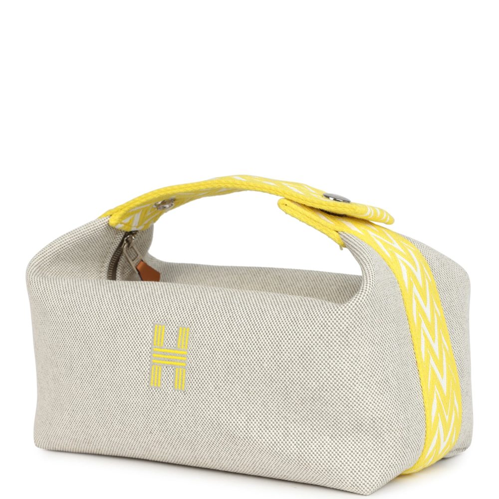 Hermes Bride A Brac Case PM Jaune Citron Plume Canvas Palladium Hardware - Image 5