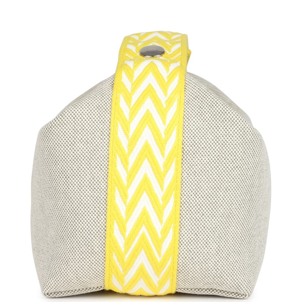 Hermes Bride A Brac Case PM Jaune Citron Plume Canvas Palladium Hardware - Image 3