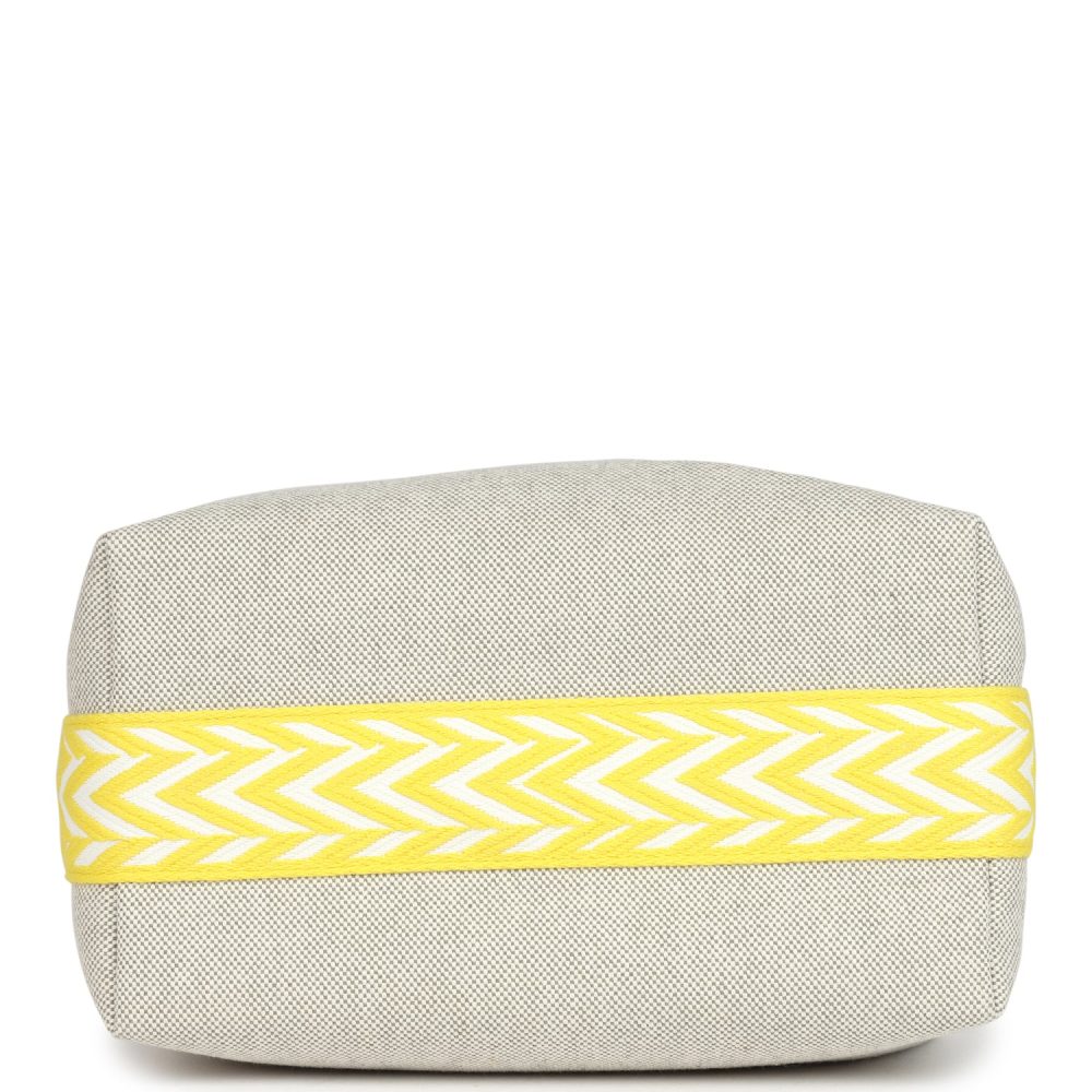 Hermes Bride A Brac Case PM Jaune Citron Plume Canvas Palladium Hardware - Image 6