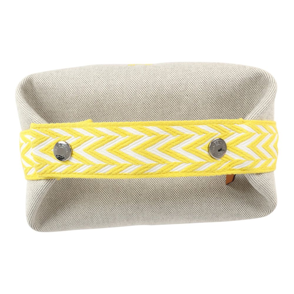 Hermes Bride A Brac Case PM Jaune Citron Plume Canvas Palladium Hardware - Image 7
