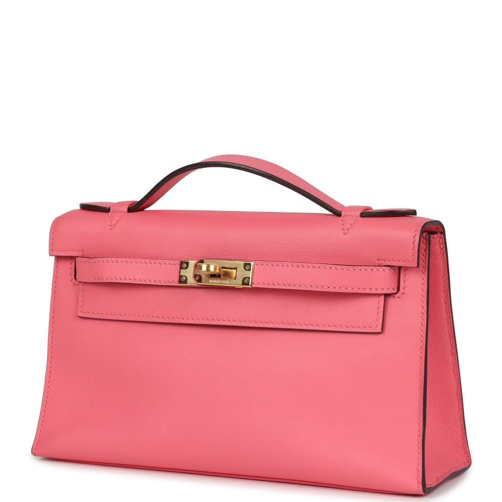 Hermes Kelly Pochette Rose Azalee Swift Gold Hardware - Image 5