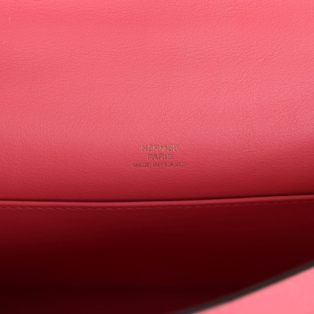 Hermes Kelly Pochette Rose Azalee Swift Gold Hardware - Image 7