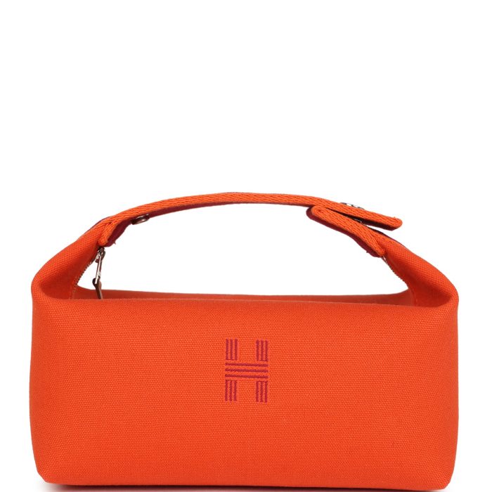 Hermes Bride A Brac Carre Case PM Feu Canvas Palladium Hardware