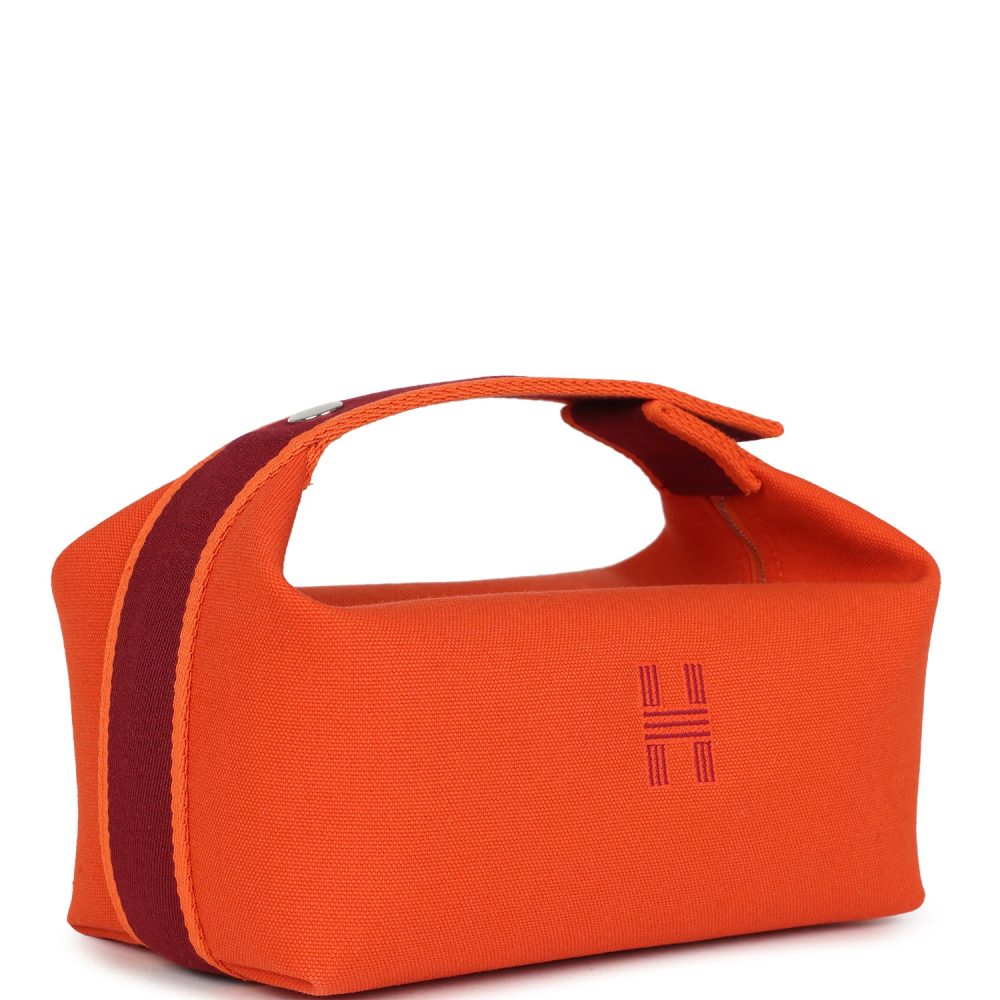 Hermes Bride A Brac Carre Case PM Feu Canvas Palladium Hardware - Image 2